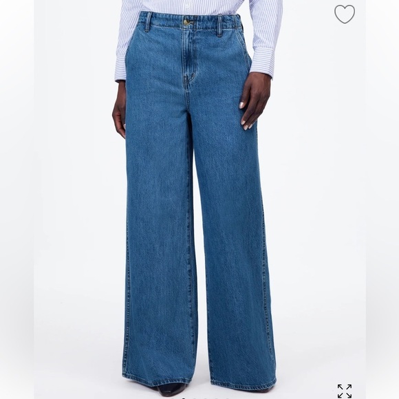 Madewell Java wash Wide Sweep Denim Trousers - Picture 2 of 6